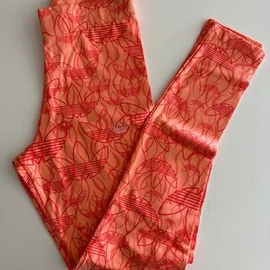 Adidas womens orange leggings
